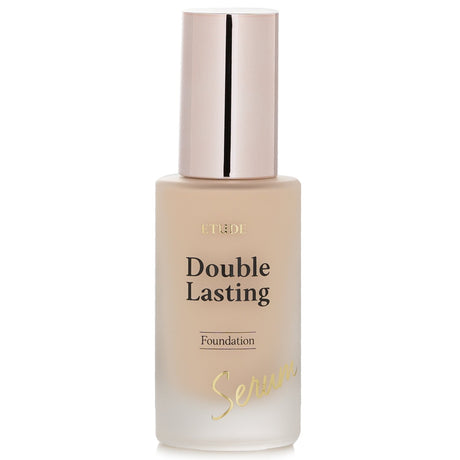 Etude House Double Lasting Serum Foundation SPF 27 in #19N1 Vanilla, promoting hydration and a radiant, long-lasting finish.