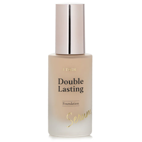 Lightweight serum foundation in Neutral Beige offers hydration, glow, and sun protection with SPF 27 for flawless skin.