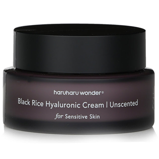 Hydrating unscented black rice cream with fermented ingredients for plump, smooth skin, free from harsh chemicals.
