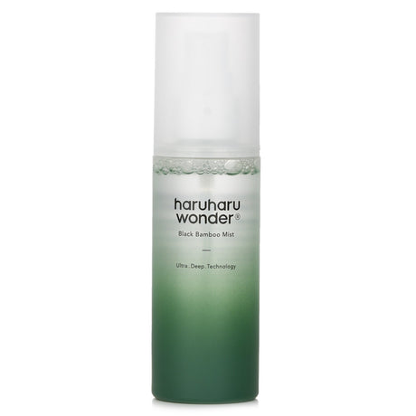 Haruharu Wonder Black Bamboo Mist in a sleek 80ml bottle, delivering refreshing hydration for all skin types.
