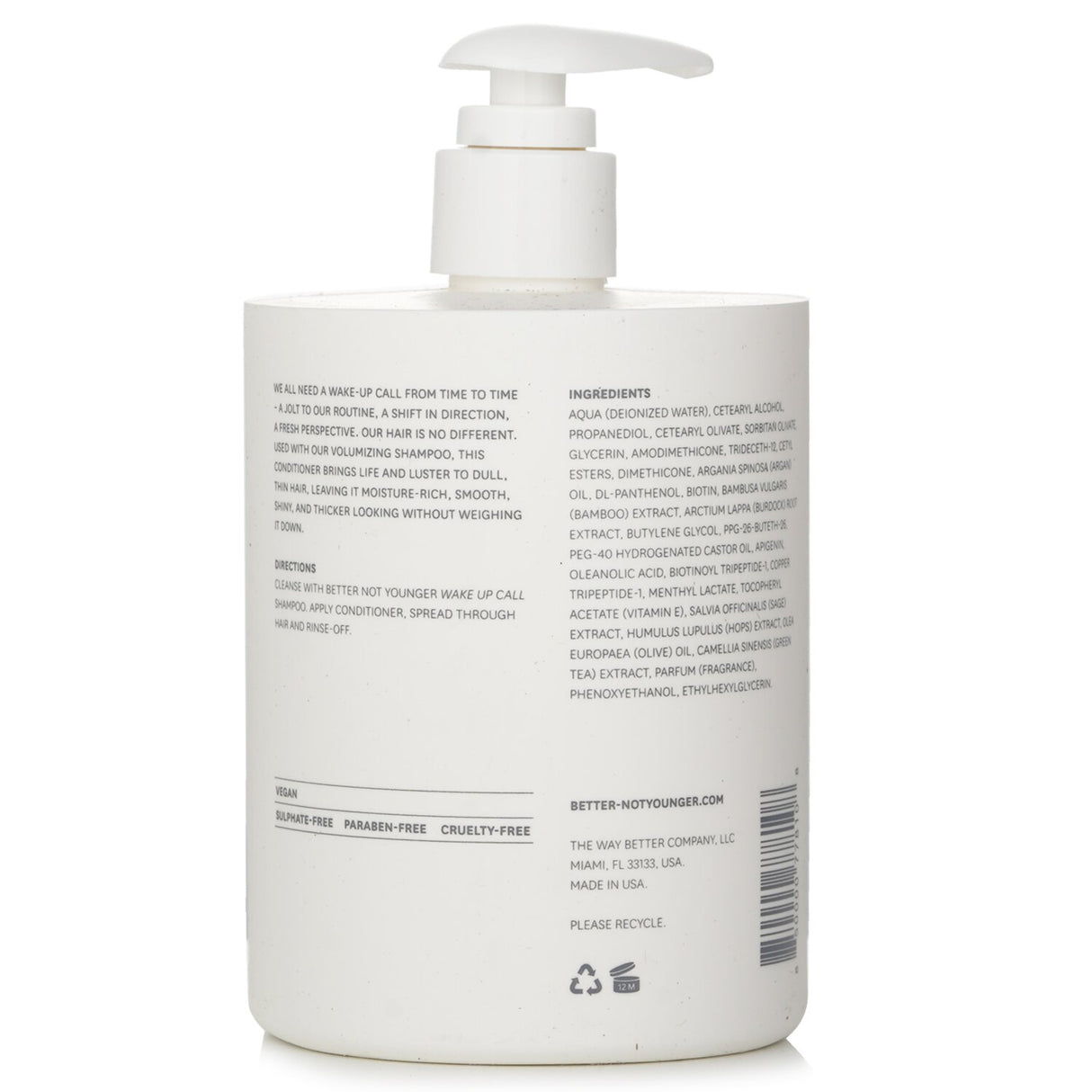 Volumizing conditioner for thin hair with Biotin and Bamboo for moisture, thickness, and bounce in a 473ml bottle.