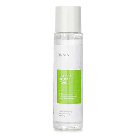iUNIK Tea Tree Relief Toner - Soothing toner with 67% tea tree water, ideal for dry and sensitive skin, for hydration and brightness.