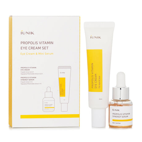 iUNIK Propolis Vitamin Eye Cream Set - hydrating eye cream and synergy serum for rejuvenating and nourishing the eye area.