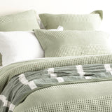 Renee Taylor Elegance Waffle Cotton Jacquard Euro Pillowcase Moss