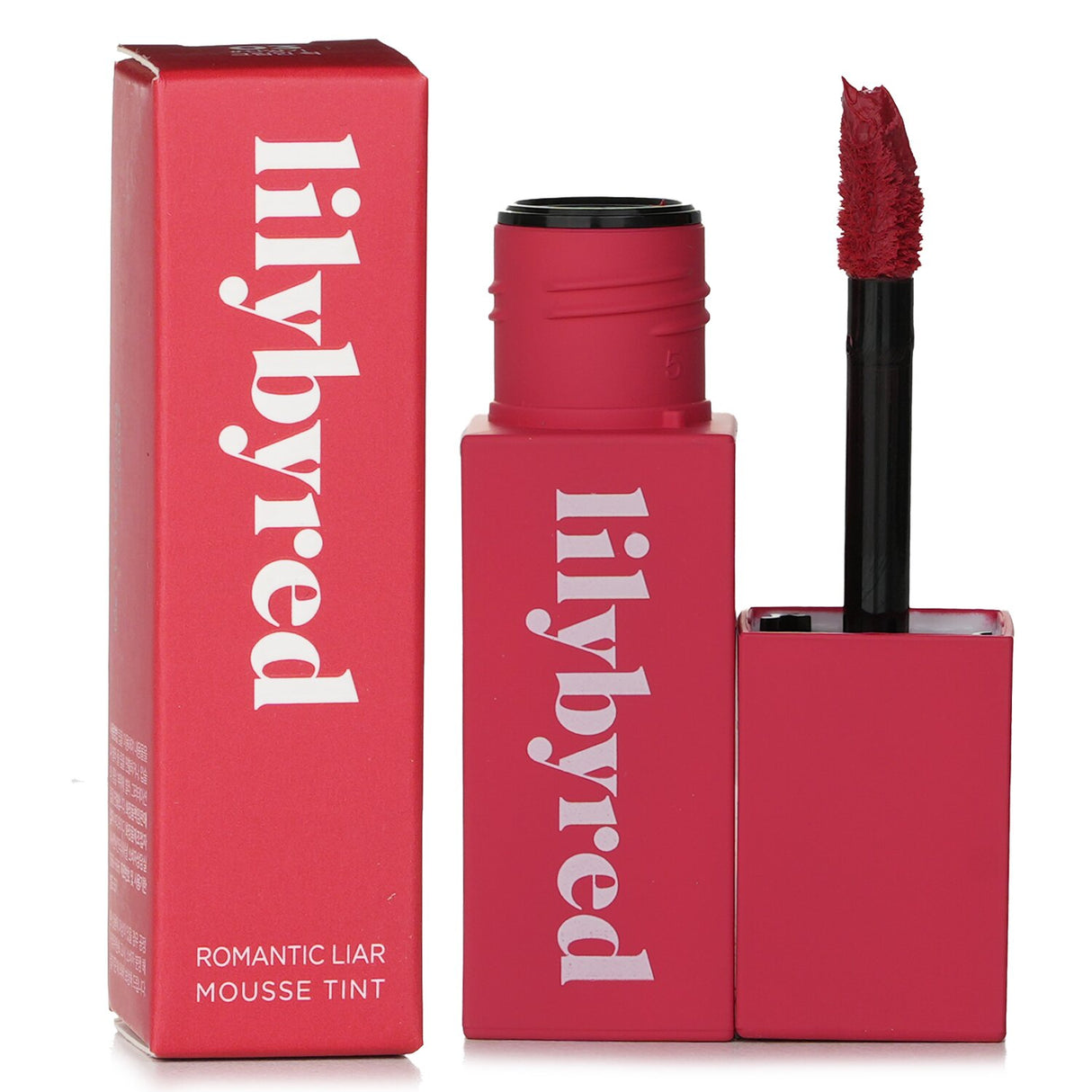 Lilybyred Romantic Liar Mousse Tint #03 Wild Berry Cream in a 3.9g tube, showcasing vibrant color and soft mousse texture for lips.