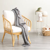 Dreamy Vintage Washed Yarn Dyed Textured Cotton Throw 130 x 200cms Onyx