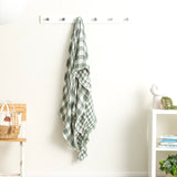 Atlantic Reversible Vintage Washed Yarn Dyed Textured Cotton Throw 200cm Emerald