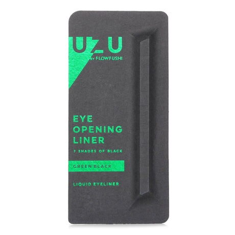 UZU Eye Opening Liner in Green Black features a precise brush for defined lines, with water-resistant and highly pigmented formula.