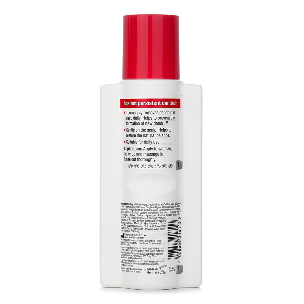 Alpecin Dandruff Killer Shampoo 250ml, effective anti-dandruff care for all hair types with four active ingredients.