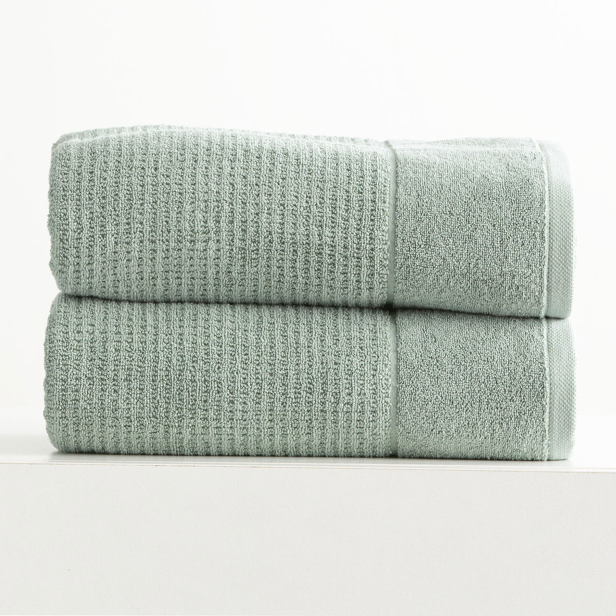 Renee Taylor Cambridge 650 GSM Textured 2 Pack Bath Sheet Eucalyptus