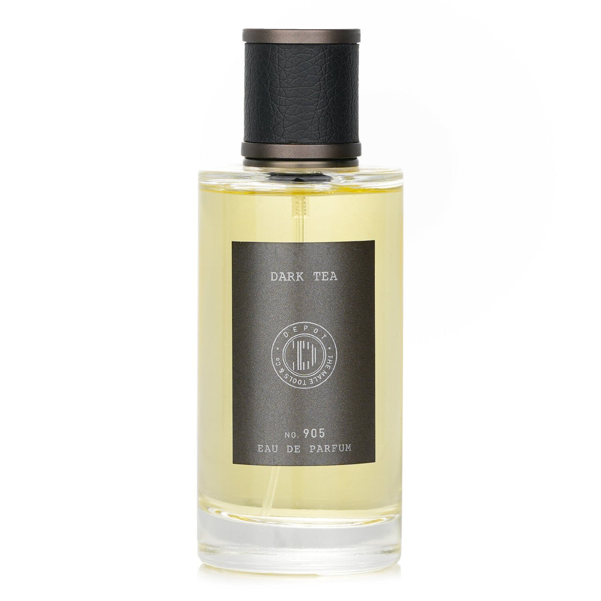 Bottle of Depot - No. 905 Dark Tea Eau De Parfum, showcasing a rich, unisex fragrance inspired by deep tea leaves.