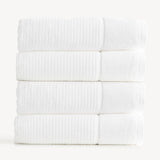 Renee Taylor Cambridge 650 GSM Textured 4 Pack Bath Towel Snow