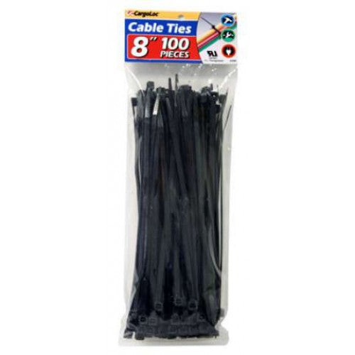 Cargoloc Cable Ties 8" Black 100pce50lbs #32483