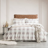 Egyptian Cotton Flannelette Quilt / Duvet Cover Set Super King Buffalo Checks