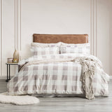 Egyptian Cotton Flannelette Quilt / Duvet Cover Set Super King Buffalo Checks