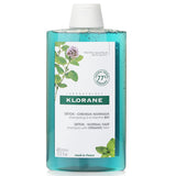 Klorane Shampoo with Organic Mint: 400ml, detoxifies normal hair with a refreshing, biodegradable formula for vibrant locks.