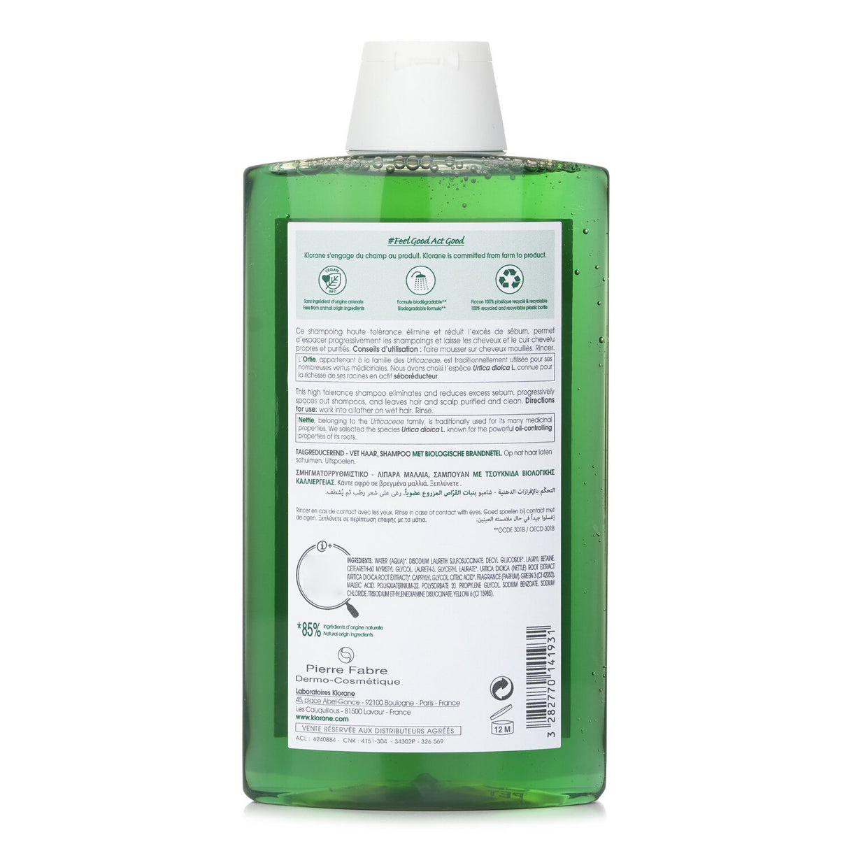 Klorane - Shampoo with Organic Nettle (Oil Control Oily Hair)  - 400ml/13.5oz