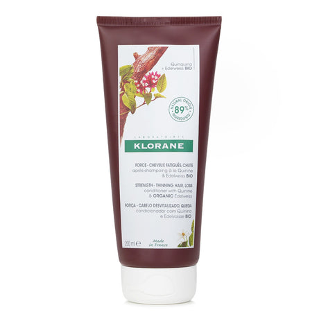 Klorane Conditioner with Quinine & Edelweiss fortifies thinning hair, detangling and adding volume with natural ingredients.