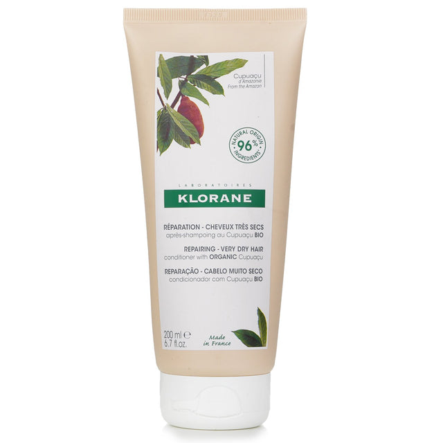 Klorane Conditioner with Organic Cupuacu for very dry hair, 200ml, nourishes and repairs with 96% natural ingredients.