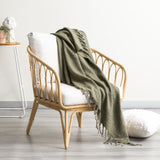 Cloud Linen Lygon Wool Acrylic Throw 127 x 152cms Juniper