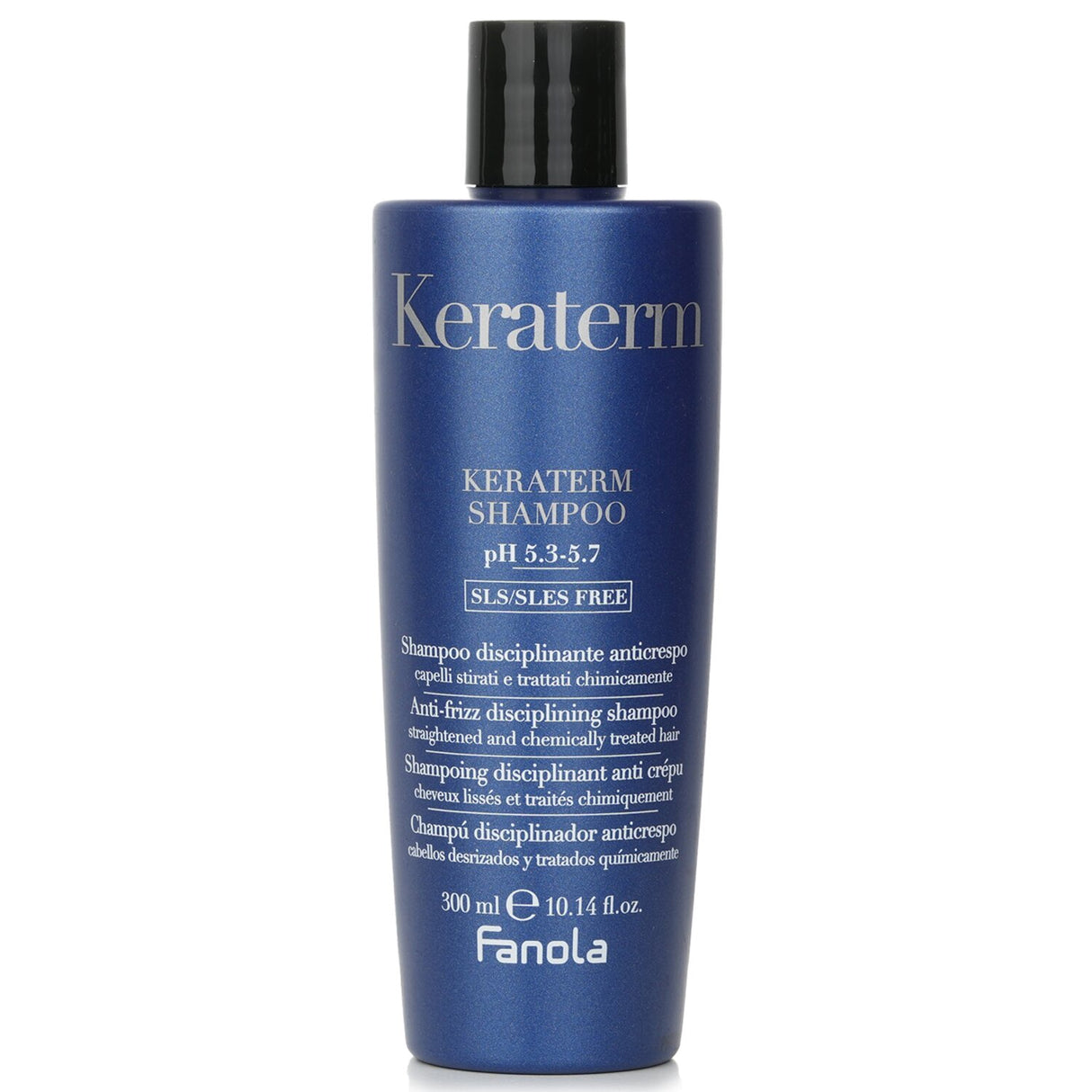 Fanola Keraterm Anti-Frizz Shampoo 300ml: Smooths frizzy hair with Shea Butter and Keratin for a healthy, lightweight finish.