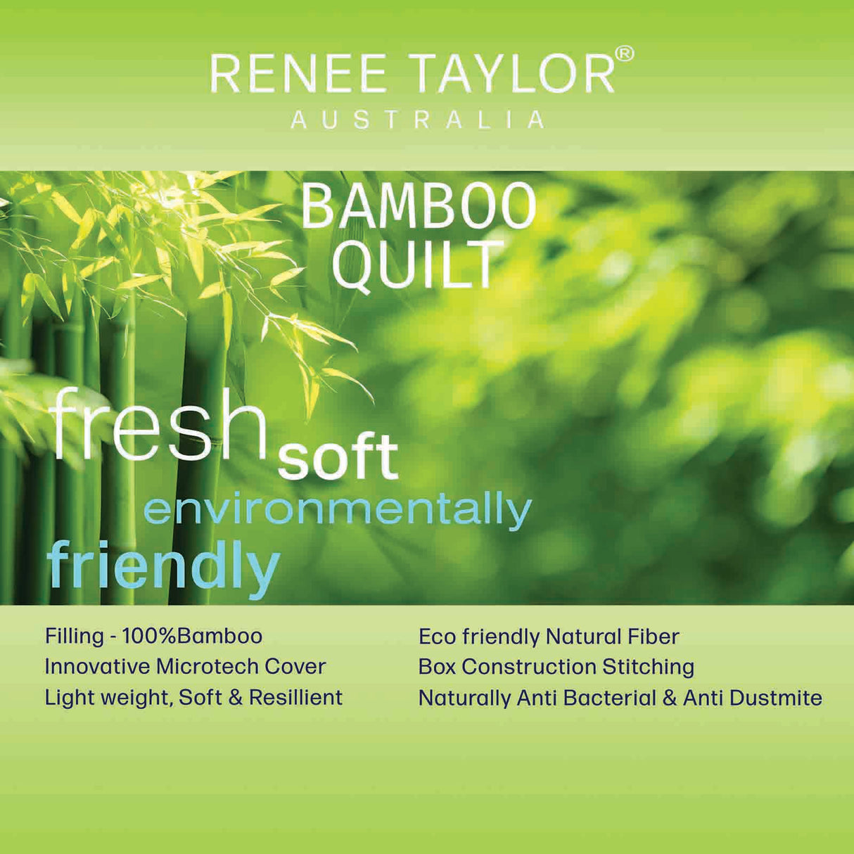 Renee Taylor 400 GSM Natural Bamboo Quilt Double