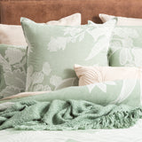 Renee Taylor Bentley Cotton Jacquard Quilt cover set Queen Sage Green