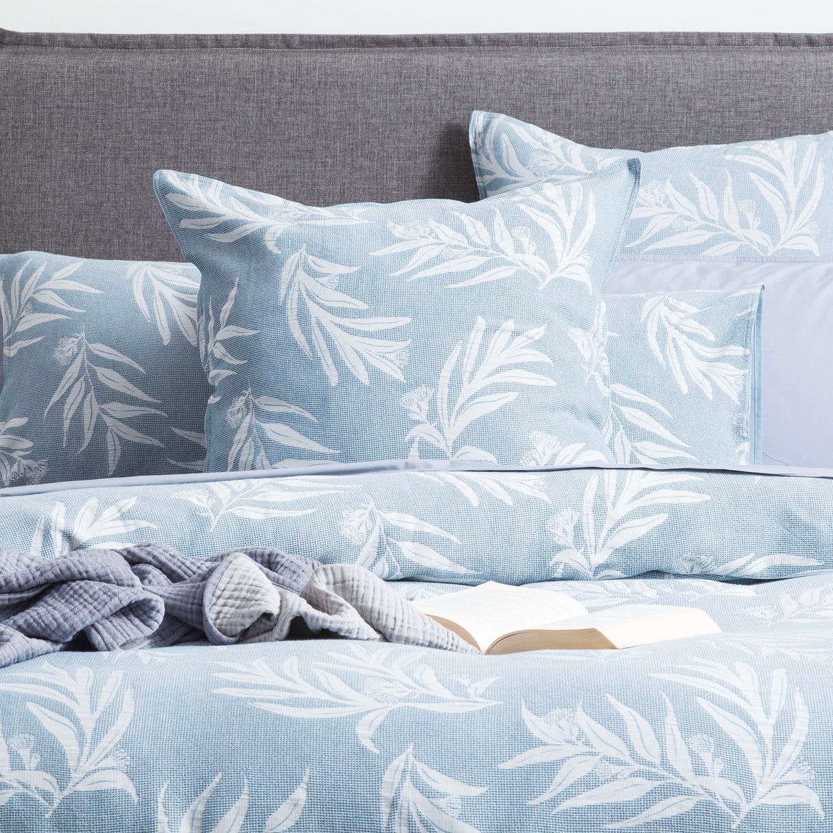 Native Cotton Jacquard  Euro Pillowcase French Blue