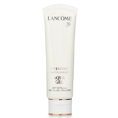 Lancome UV Expert Youth Shield Aqua Gel SPF 50 in a sleek 50ml bottle, ideal for hydration and sun protection in humid climates.