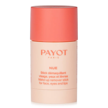 Payot Nue Make Up Remover Stick: 3-in-1 formula for face, eyes, lips; removes waterproof makeup while nourishing skin.