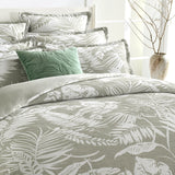 Renee Taylor Palm Tree Jacquard Quilt Cover Set Euro Pillowcase Sage Green