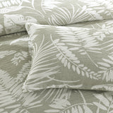 Renee Taylor Palm Tree Jacquard Quilt Cover Set King Sage Green