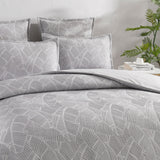 Renee Taylor Bengali Jacquard Quilt cover Set Queen Silver