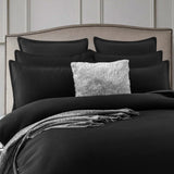 Renee Taylor Chevron Jacquard Quilt cover set Euro Pillowcase Black