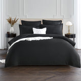 Renee Taylor Chevron Jacquard Quilt cover set King Black