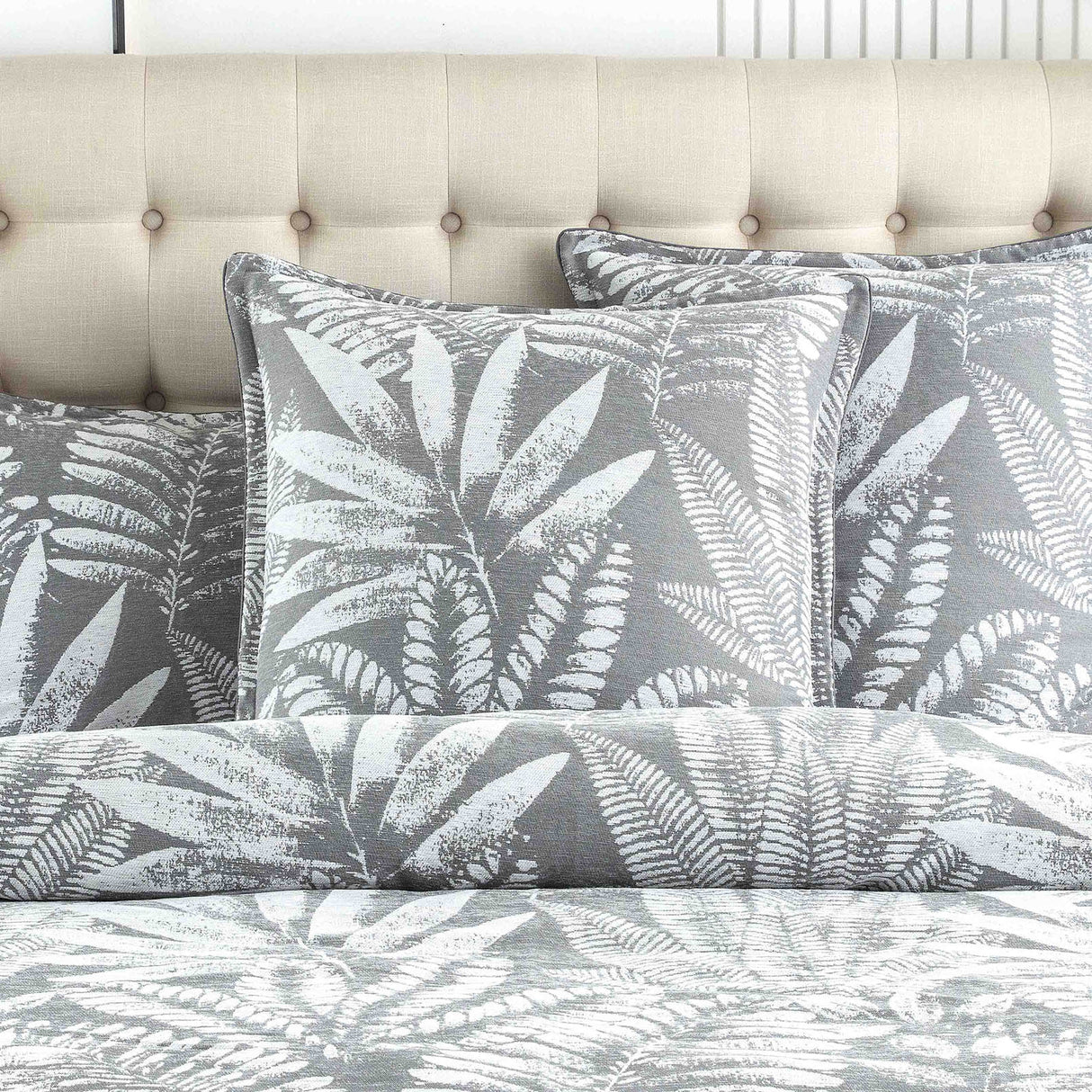 Renee Taylor Raven Jacquard Euro Pillowcase Charcoal
