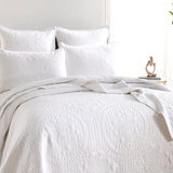 Renee Taylor Asher Jacquard Coverlet Set Super King White