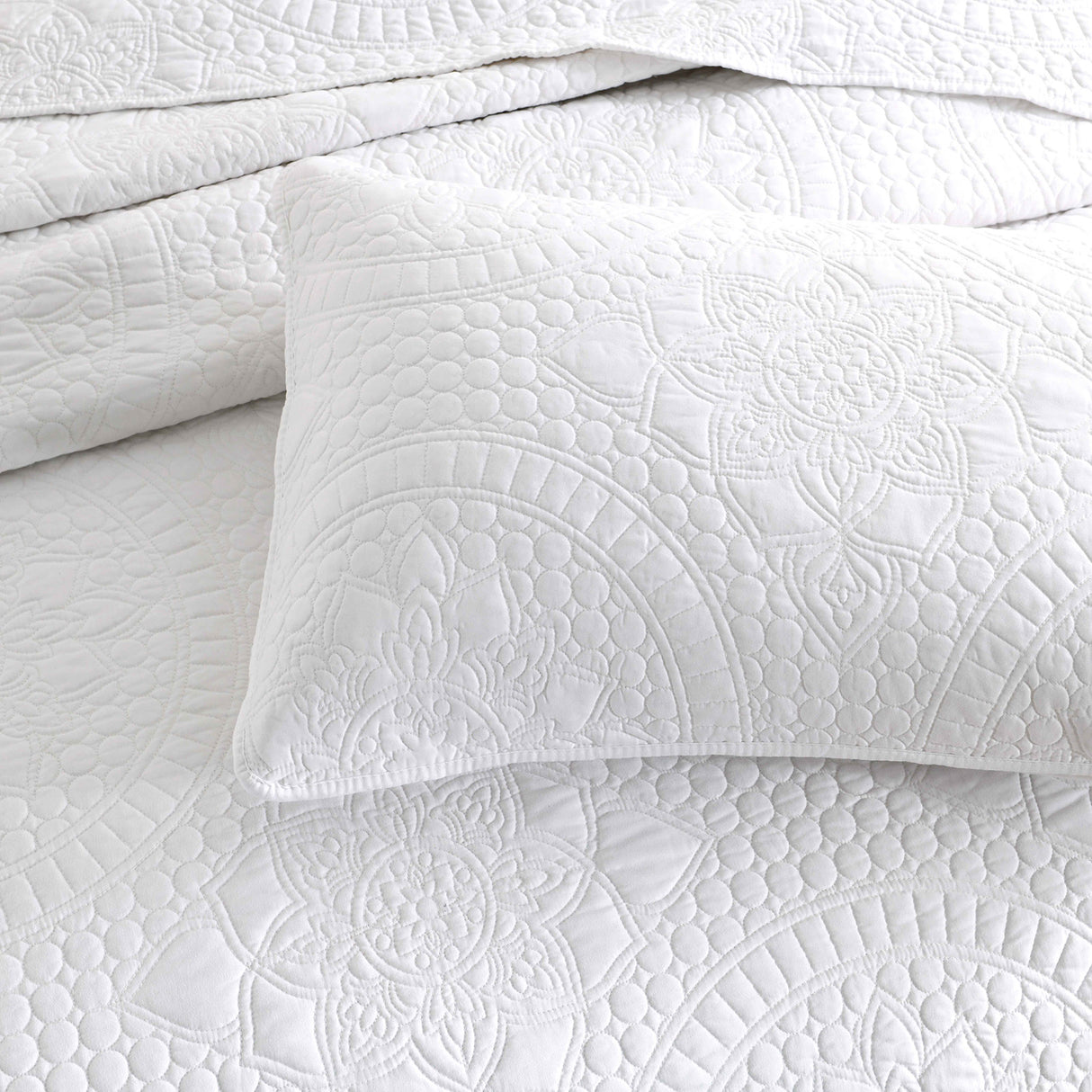 Renee Taylor Asher Jacquard European Pillowcase White