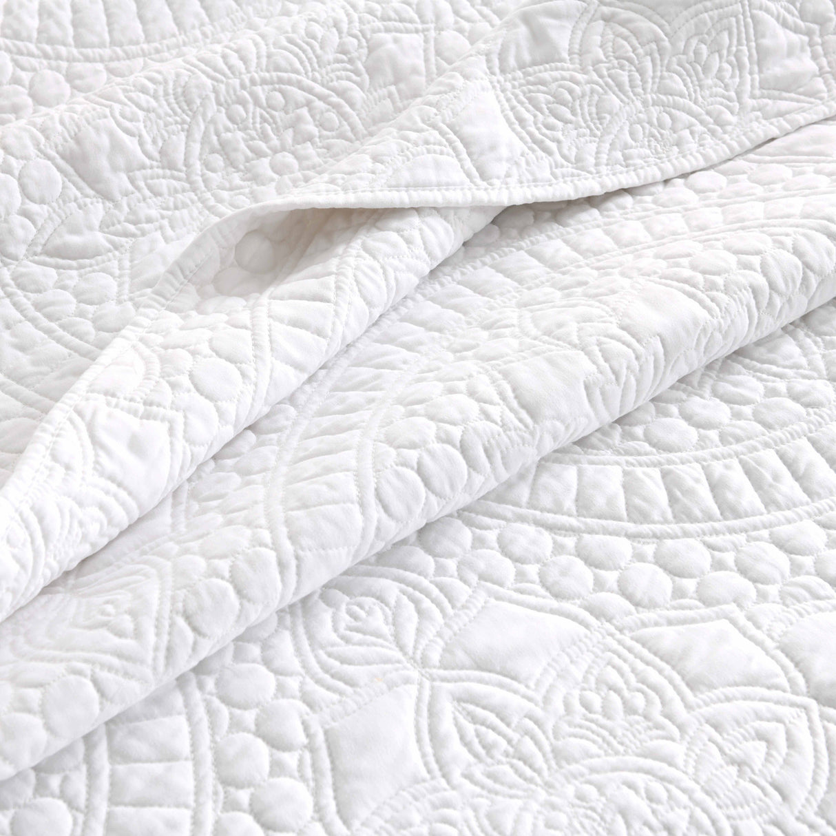 Renee Taylor Asher Jacquard Coverlet Set Single/Double White