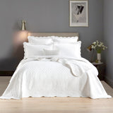Renee Taylor Scallop Jacquard Coverlet Set Super King Pearl