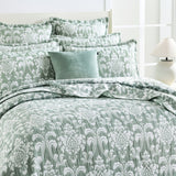 Renee Taylor Tahlia Jacquard Coverlet Set EuroPillowcase Jade