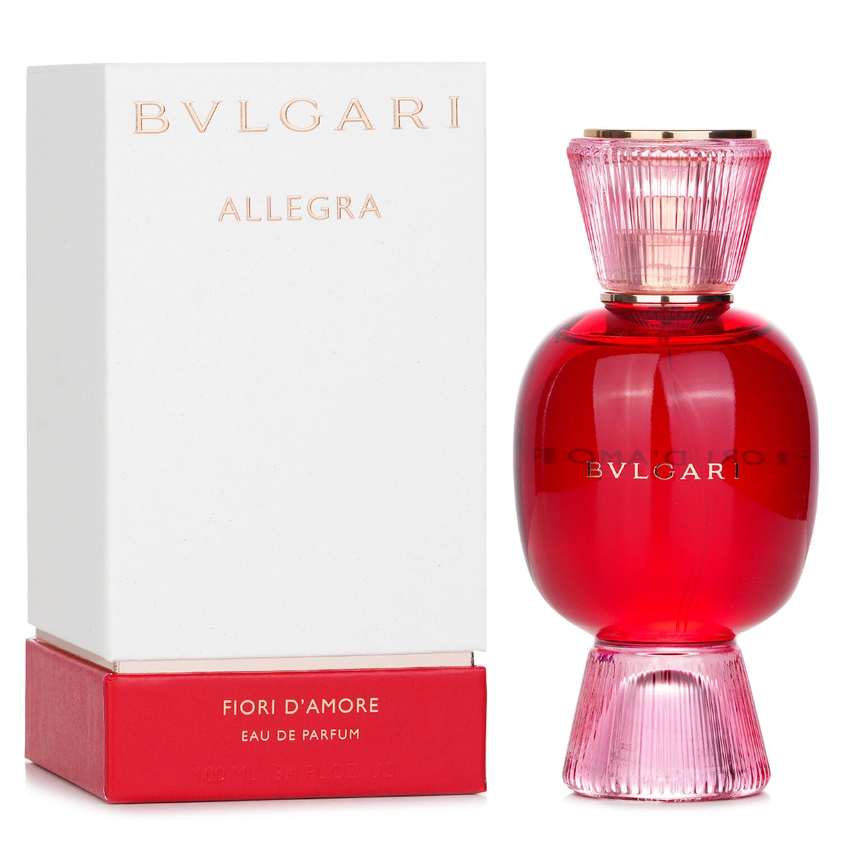 Bvlgari Allegra Fiori D’amore Eau De Parfum in 100ml bottle, a floral fragrance embodying romance and elegance.