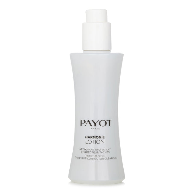 Payot Harmonie Lotion cleanser in a 200ml bottle, a 3-in-1 dark spot corrector with natural ingredients for radiant skin.