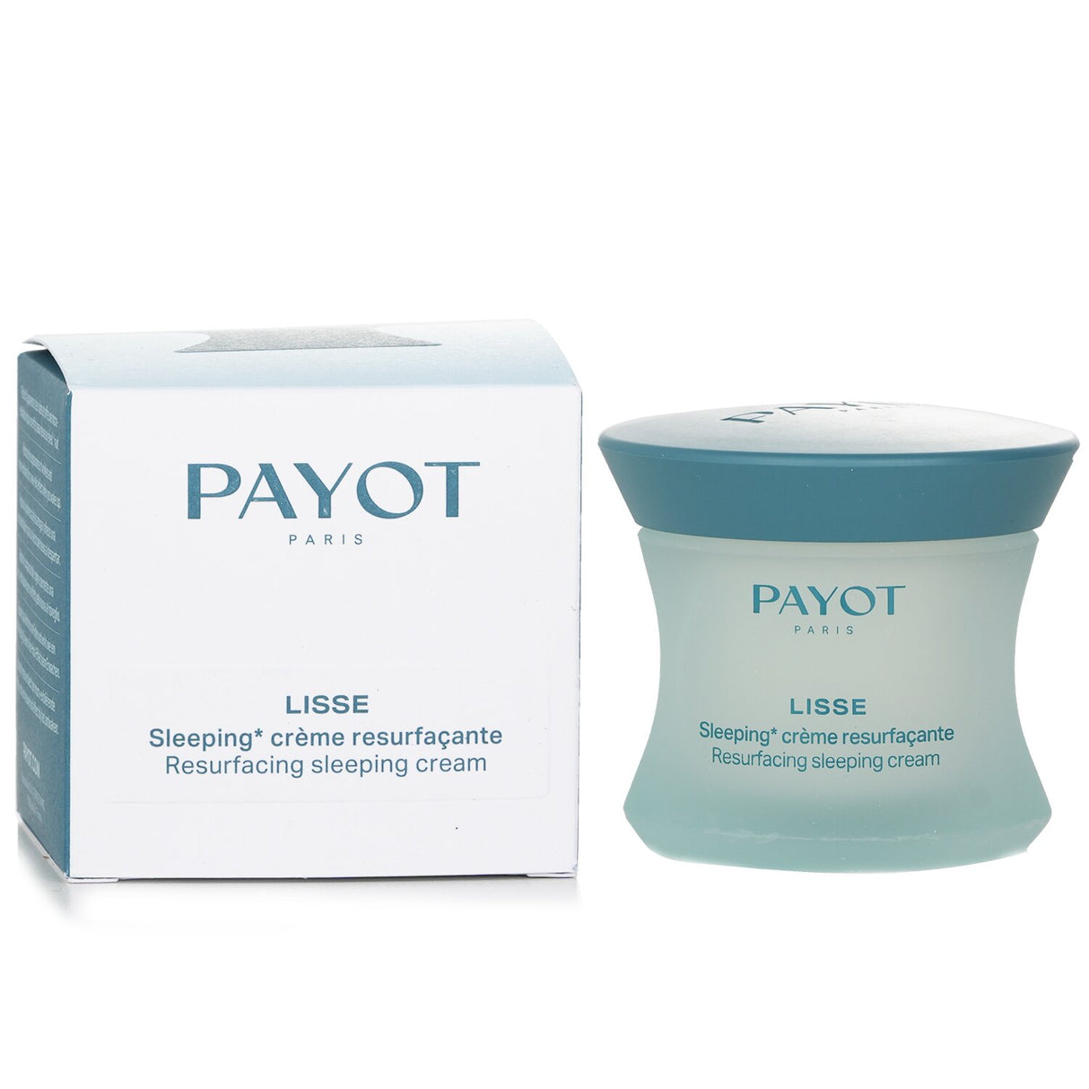 Luxurious Payot Lisse Resurfacing Sleeping Cream in 50ml jar, enriched with natural ingredients for youthful, radiant skin.