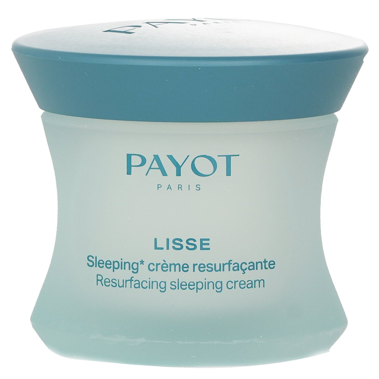 Payot Lisse Resurfacing Sleeping Cream in a 50ml jar, a night cream with 90% natural ingredients for youthful, glowing skin.