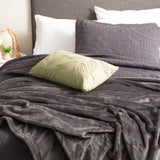 Renee Taylor Plush 380 GSM Ultra Soft Velvet Blanket Super King Graphite