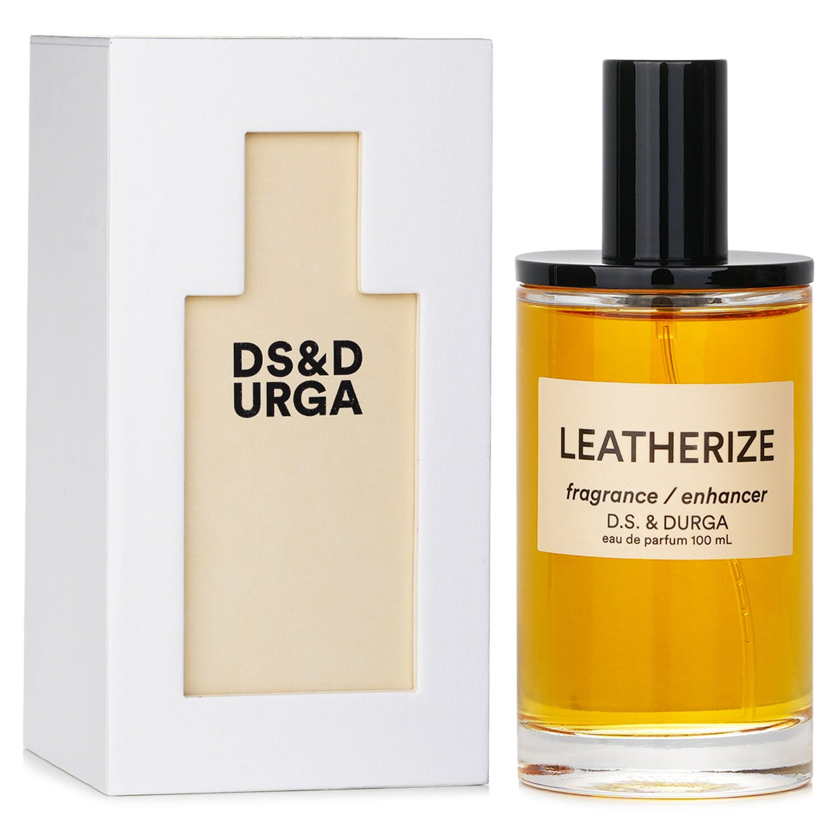 Luxurious D.S. & Durga Leatherize Eau De Parfum with rich notes of leather, citrus, and saffron in a 100ml spray.