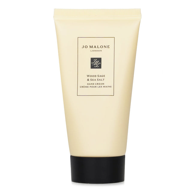 Luxurious Jo Malone Wood Sage & Sea Salt Hand Cream in a 50ml tube, hydrating and fragrant with earthy and coastal notes.