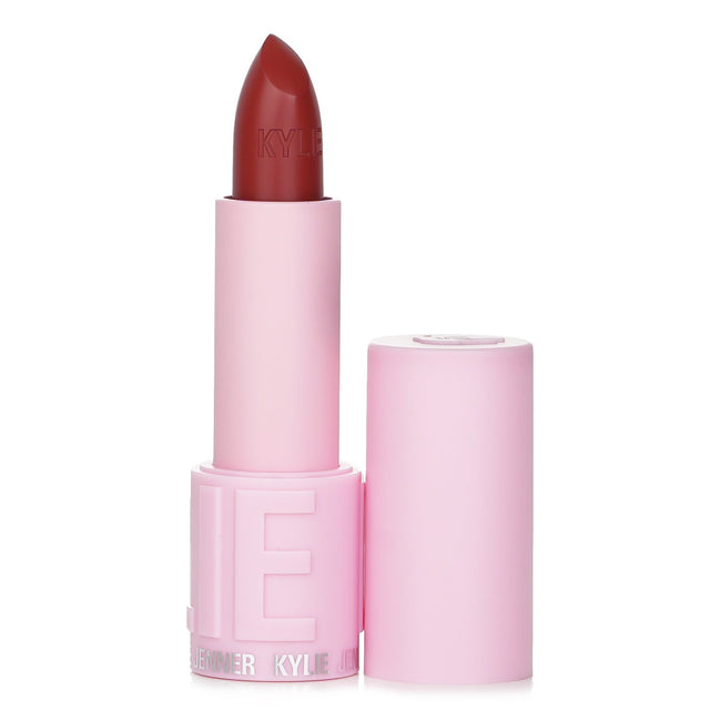 Kylie By Kylie Jenner Creme Lipstick #115 In My Bag, a creamy, hydrating lipstick with a satin sheen finish for all-day wear.