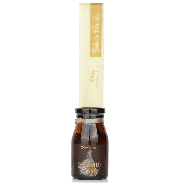 Color-changing reed diffuser inspired by Belle, featuring lavender and vanilla scents for a magical ambiance.